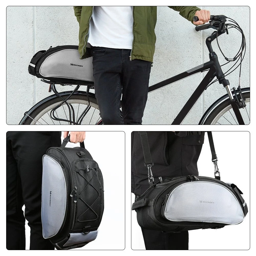 Saco de transporte para bicicleta Wozinsky com alç de ombro 13L preto