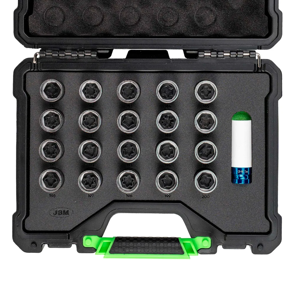 SET DI 21 CHIAVI PER BULLONE DI BLOCCO RUOTA PER OPEL/VAUXHALL (181-200) 54813 JBM