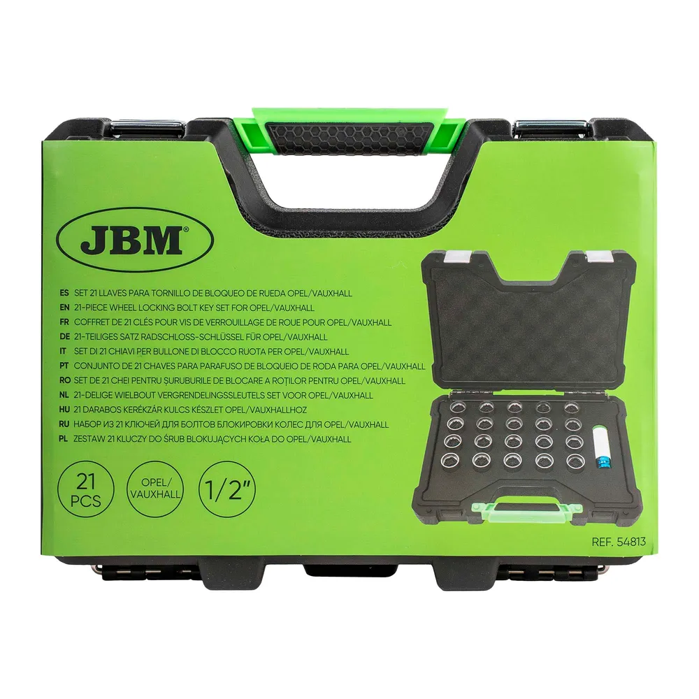 SET DI 21 CHIAVI PER BULLONE DI BLOCCO RUOTA PER OPEL/VAUXHALL (181-200) 54813 JBM