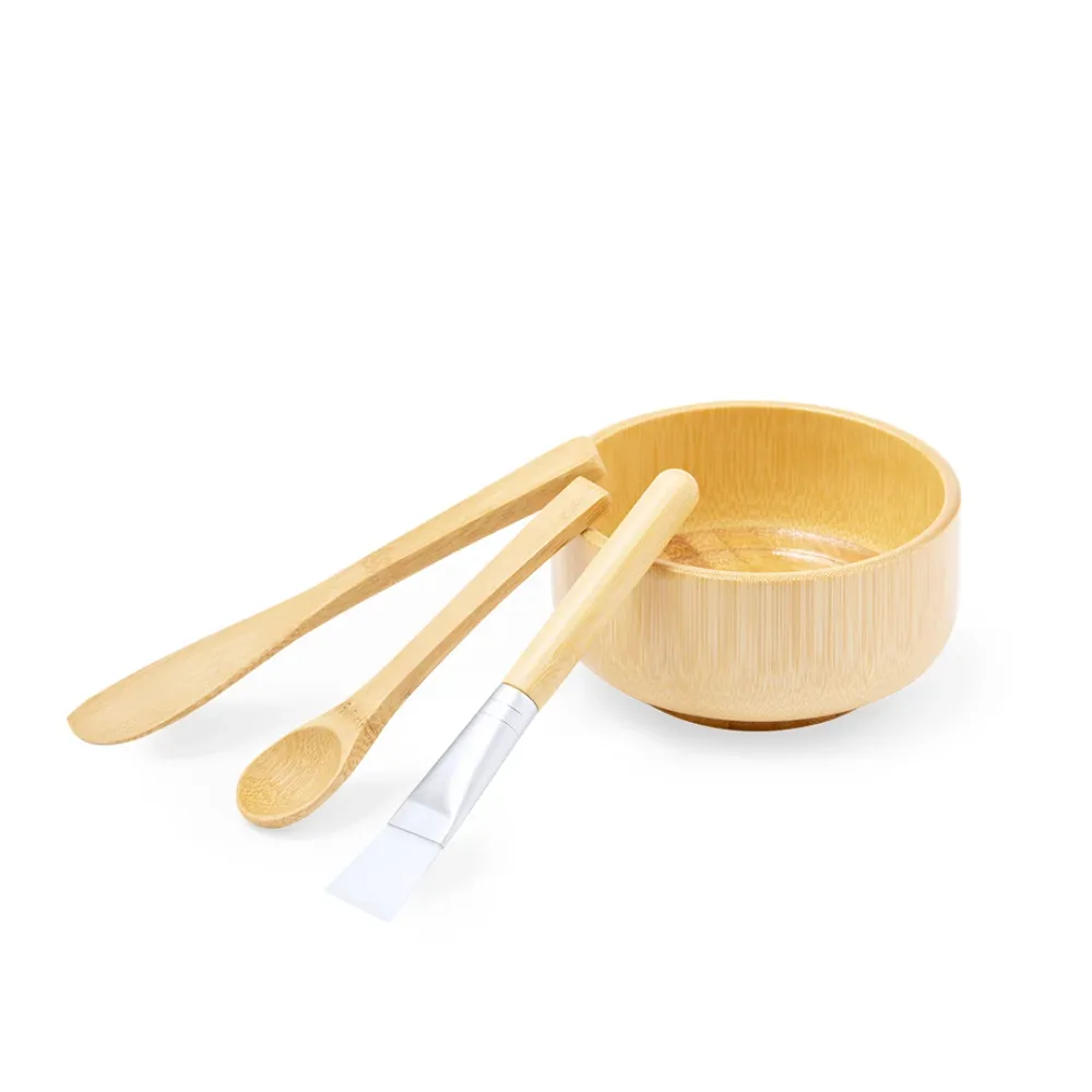Set Completo para Aplicação de Máscara Facial em Bambu