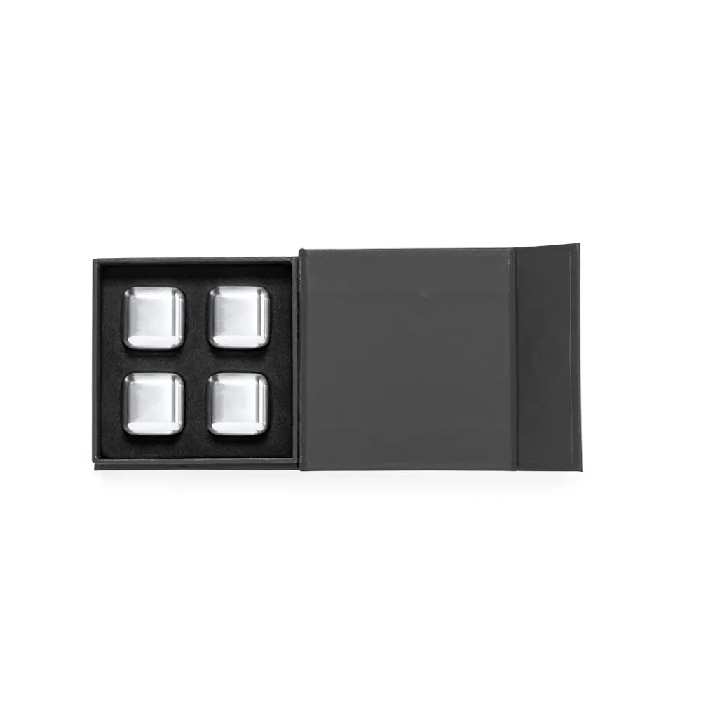 Set de 4 Cubos de Gelo Reutilizáveis em ço Inoxidável