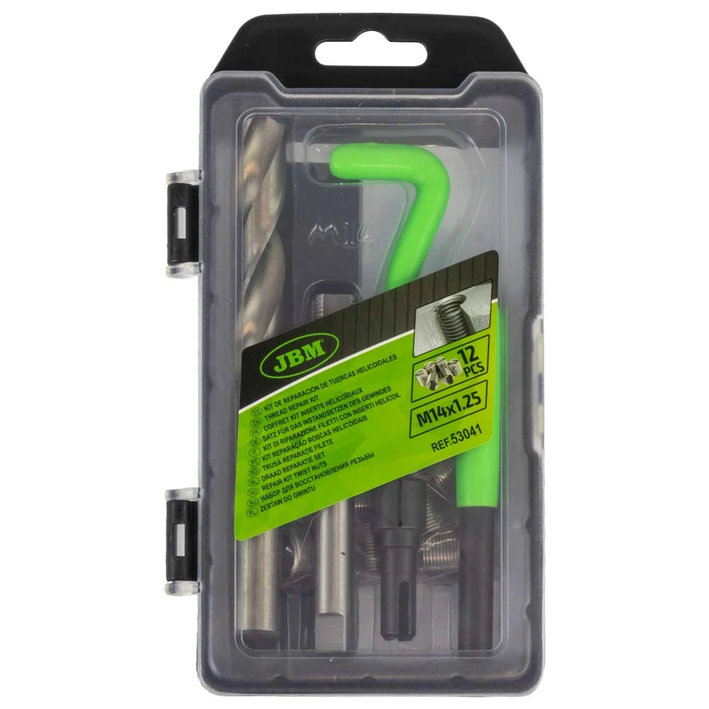SET DI RIPARAZIONE FILETTI CON INSERTI HELICOIL M14X1,25 53041 JBM