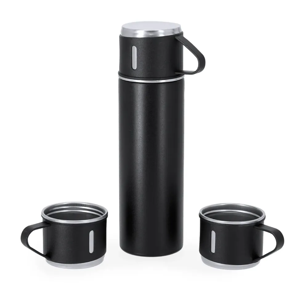 Set Termo e 3 Chávenas em ço Inox 420ml