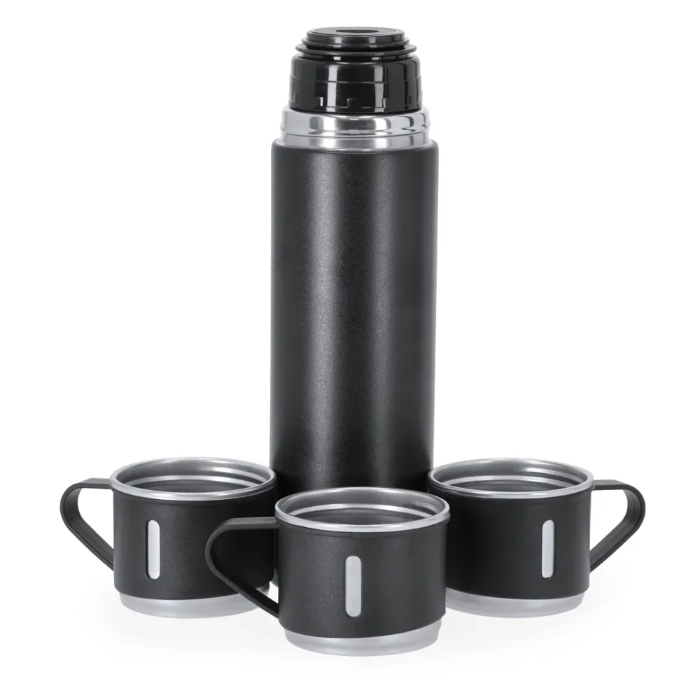 Set Termo e 3 Chávenas em ço Inox 420ml
