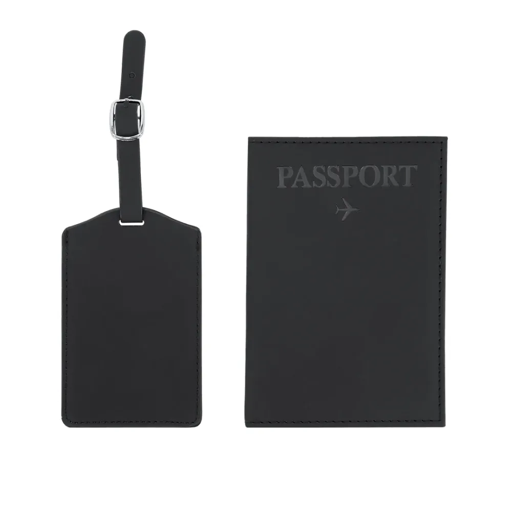 Set de Viagem Elegante com Porta-Passaporte e Etiqueta