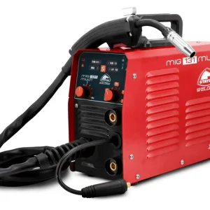 Soldador de fio oco sem gás MIG 131 MULTI inversor + carretel de fio 0,45 kg 0,9 mm Stayer