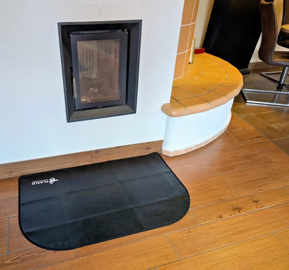 Tapete fino de fibra de vidro preto resistente ao fogo 50×102 cm tapete de proteção contra faíscas