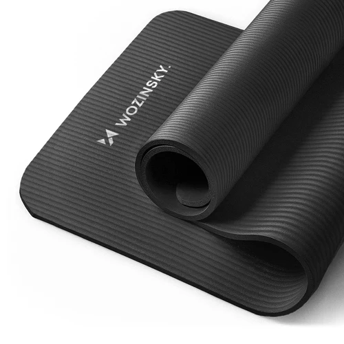 Tapete Wozinsky preto para ginásio/yoga, 181x63x0,9 cm.