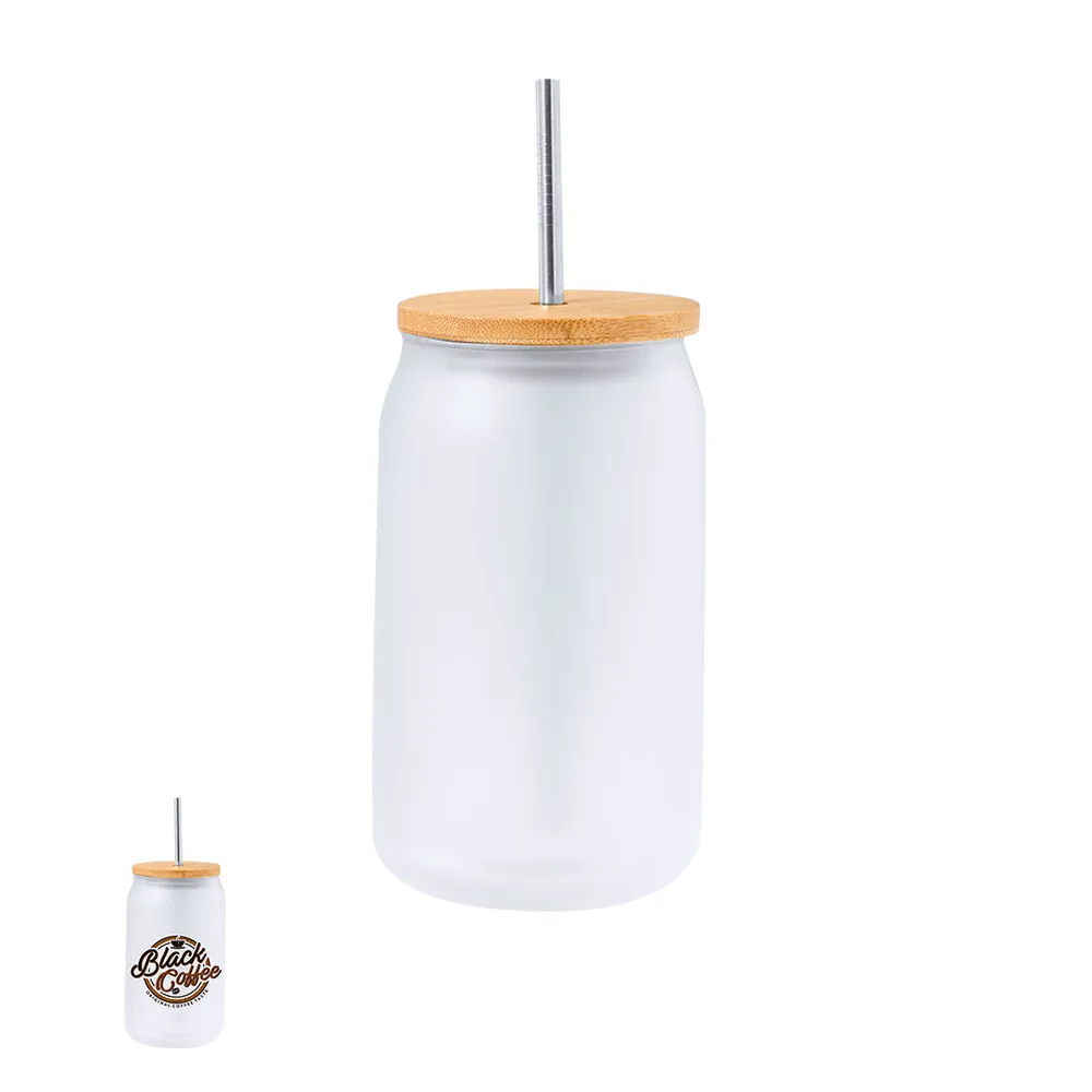 Tarro Fonix Sublimação 400ml com Tampa de Bambu