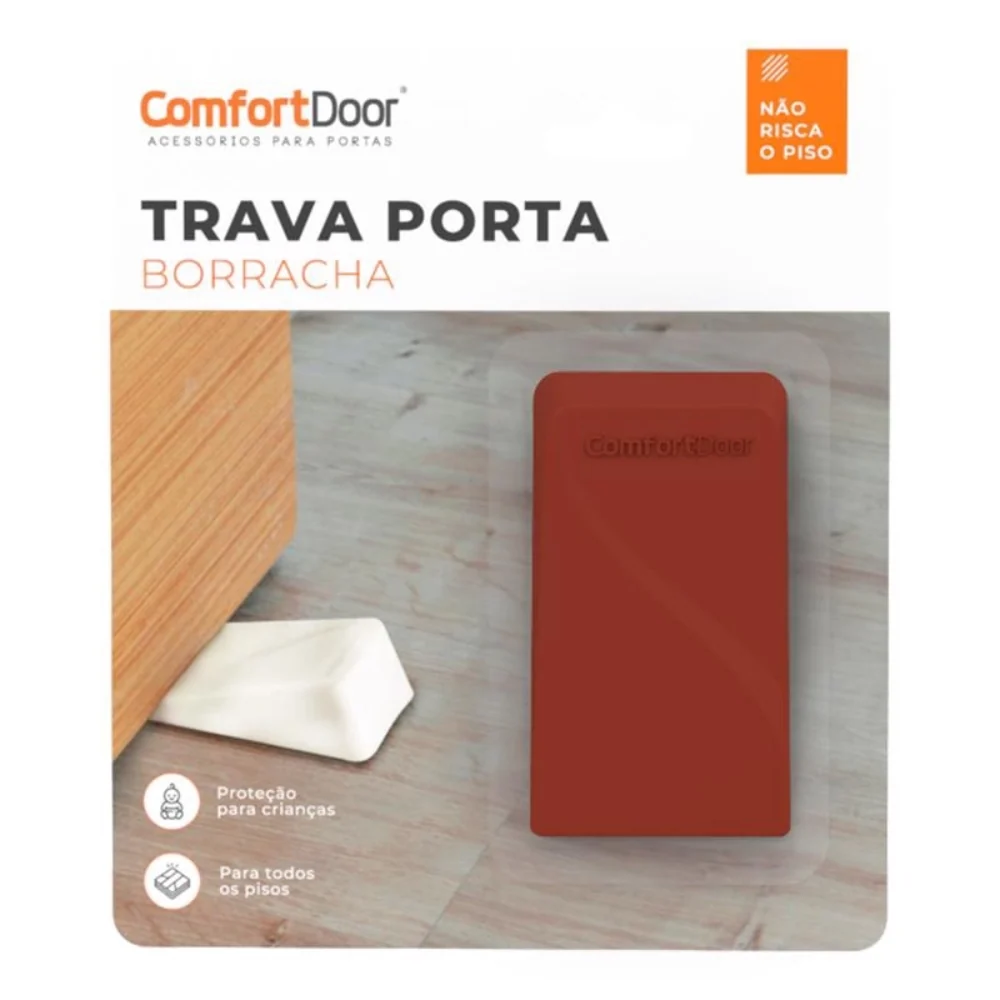 Trava Porta Borracha Marrom