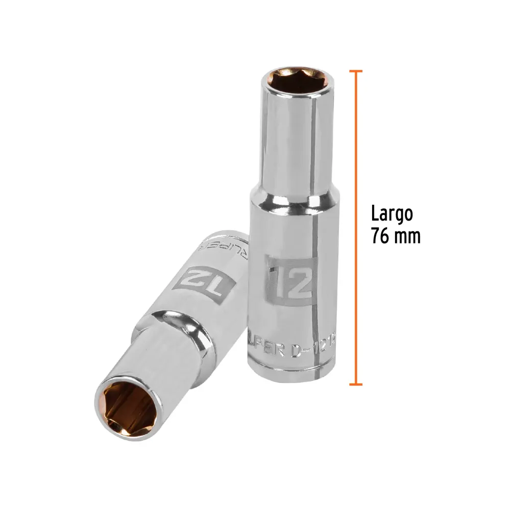 Dado Cuadro 1/2" Largo de 6 Puntas Truper 12 mm