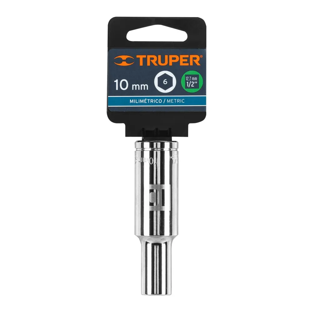Dado Cuadro 1/2" Largo de 6 Puntas Truper 10 mm