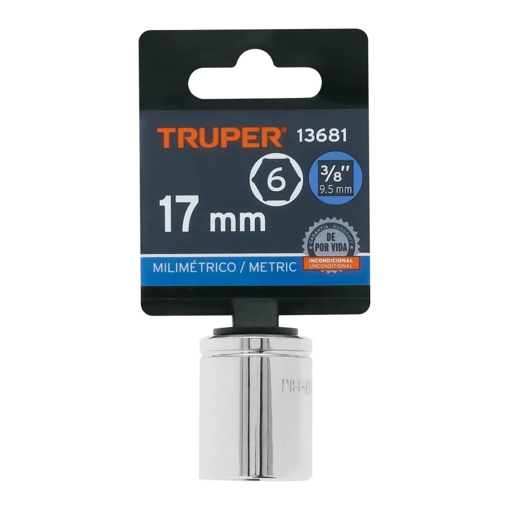 Dado Cuadro 3/8" de 6 Puntas Truper 17 mm