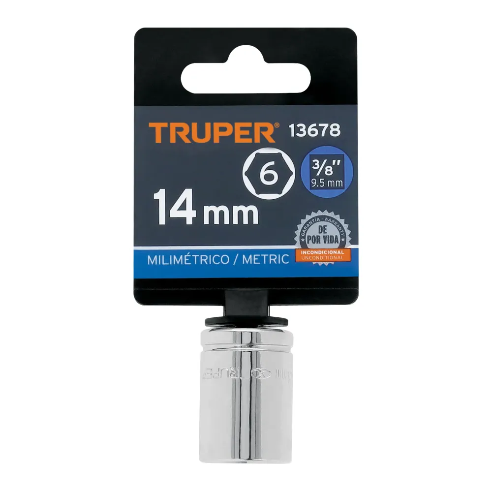 Dado Cuadro 3/8" de 6 Puntas Truper 14 mm
