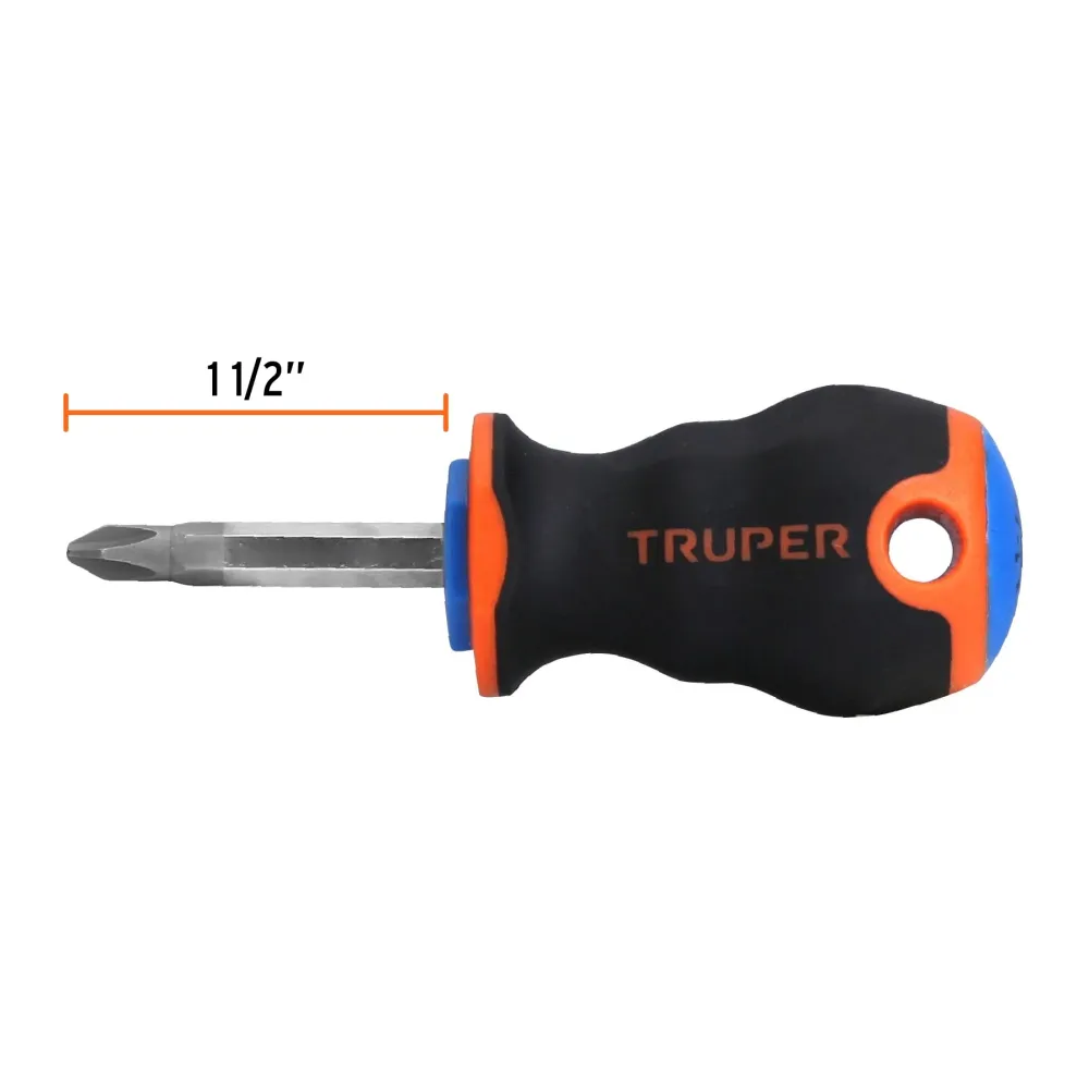 Desarmador Mango Comfort Grip Truper de Cruz 1/4" (#2) X 1"1/2