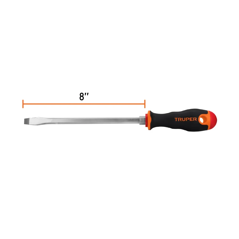 Desarmador Mango Comfort Grip Truper Plano 3/8" X 8"