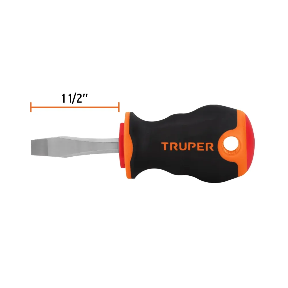 Desarmador Mango Comfort Grip Truper Plano 1/4" X 1"1/2