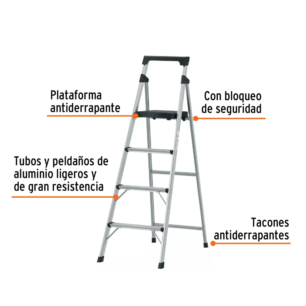 Escalera Plegable 4 Peldaños 150 Kg Truper