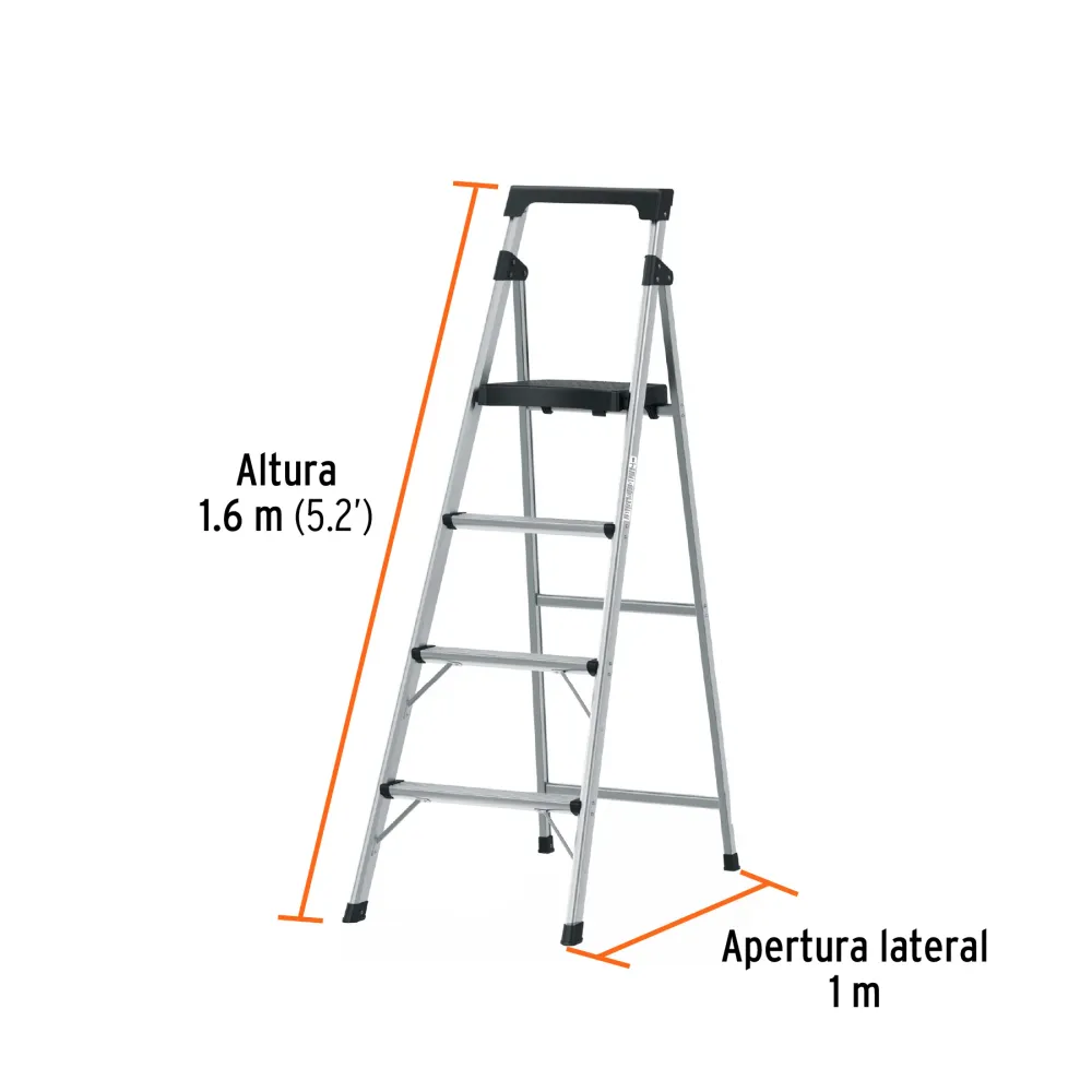 Escalera Plegable 4 Peldaños 150 Kg Truper