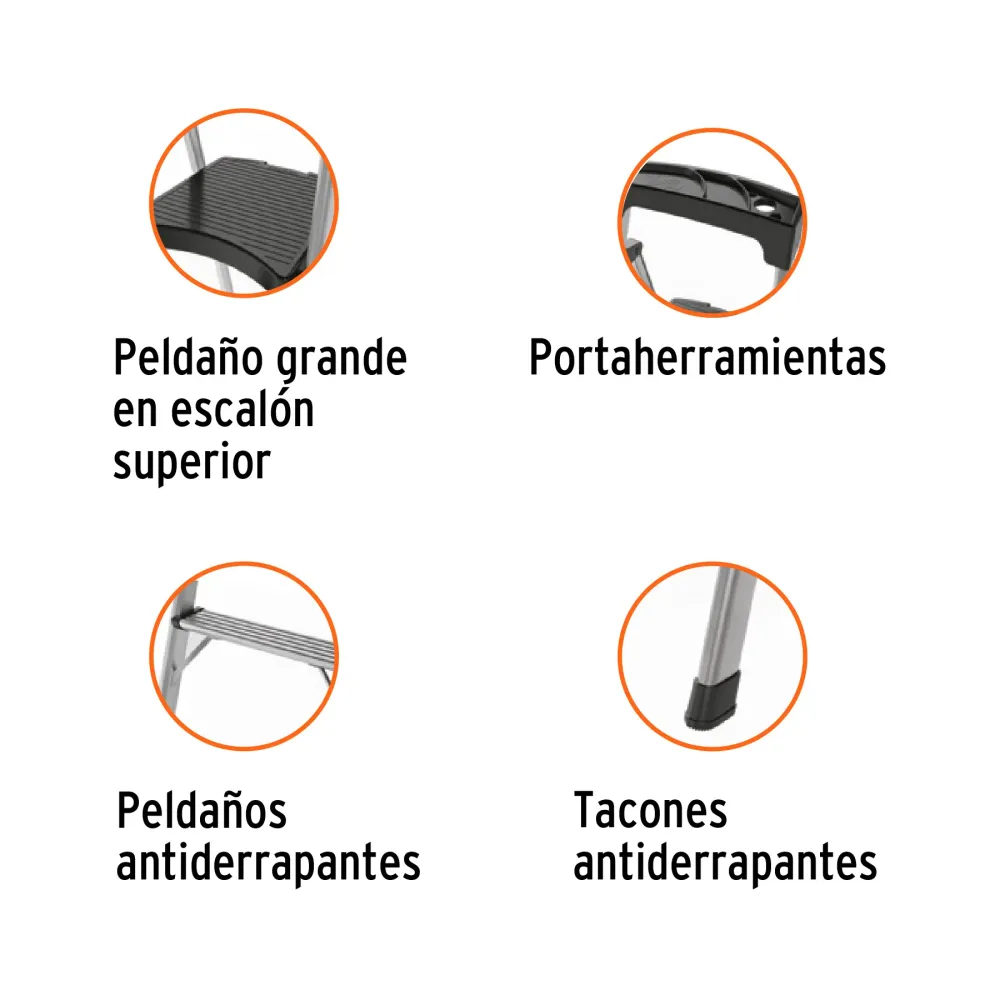 Escalera Plegable 4 Peldaños 150 Kg Truper