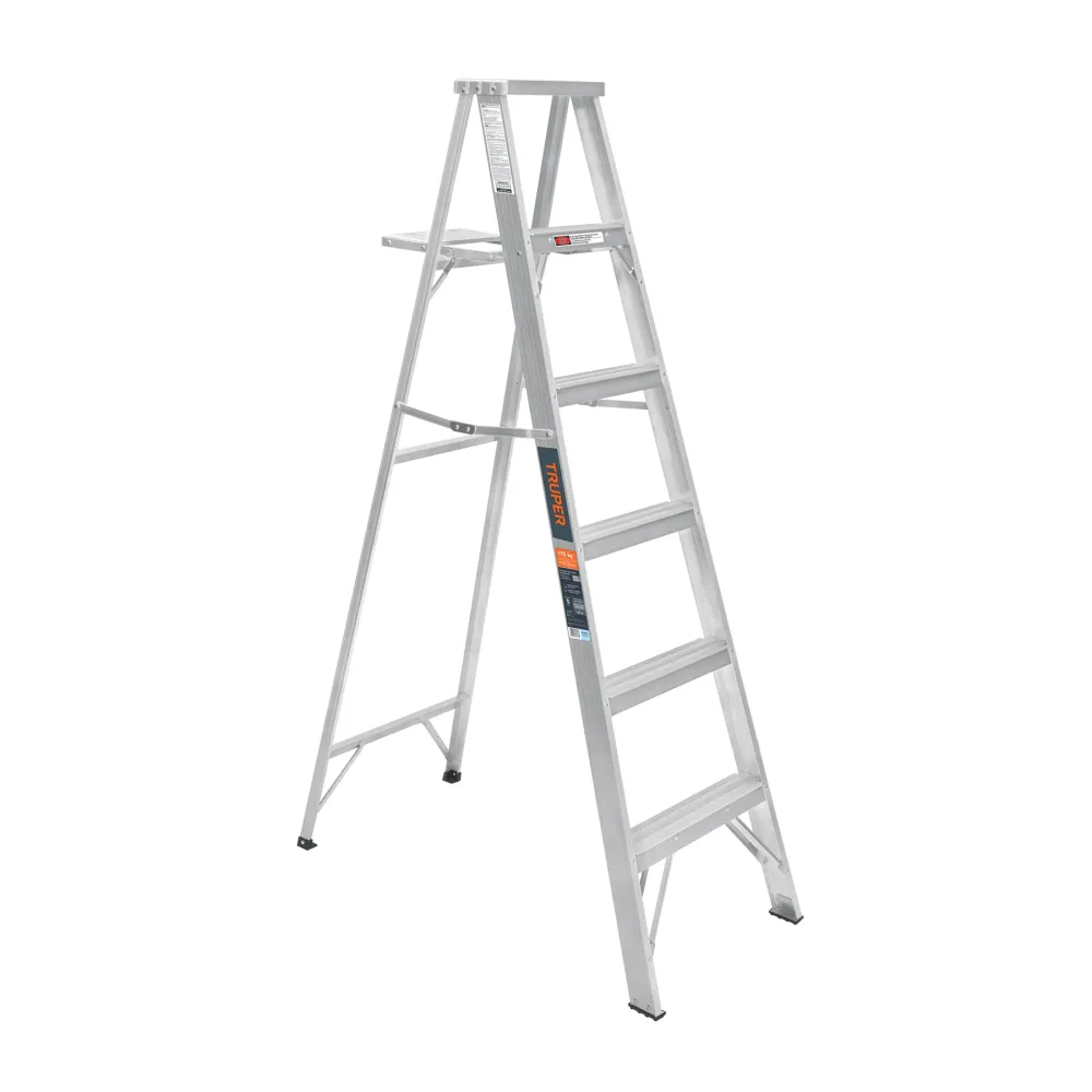 Escalera Tijera 100% Aluminio Tipo II Truper 5 Peldaños con Bandeja Truper