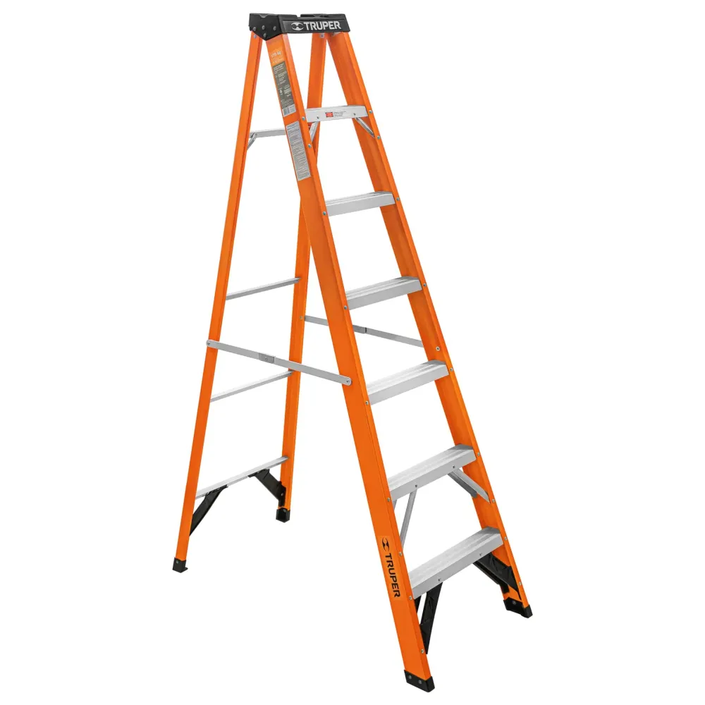 Escalera Tipo Tijera Fibra de Vidrio Tipo II Truper 6 Peldaños