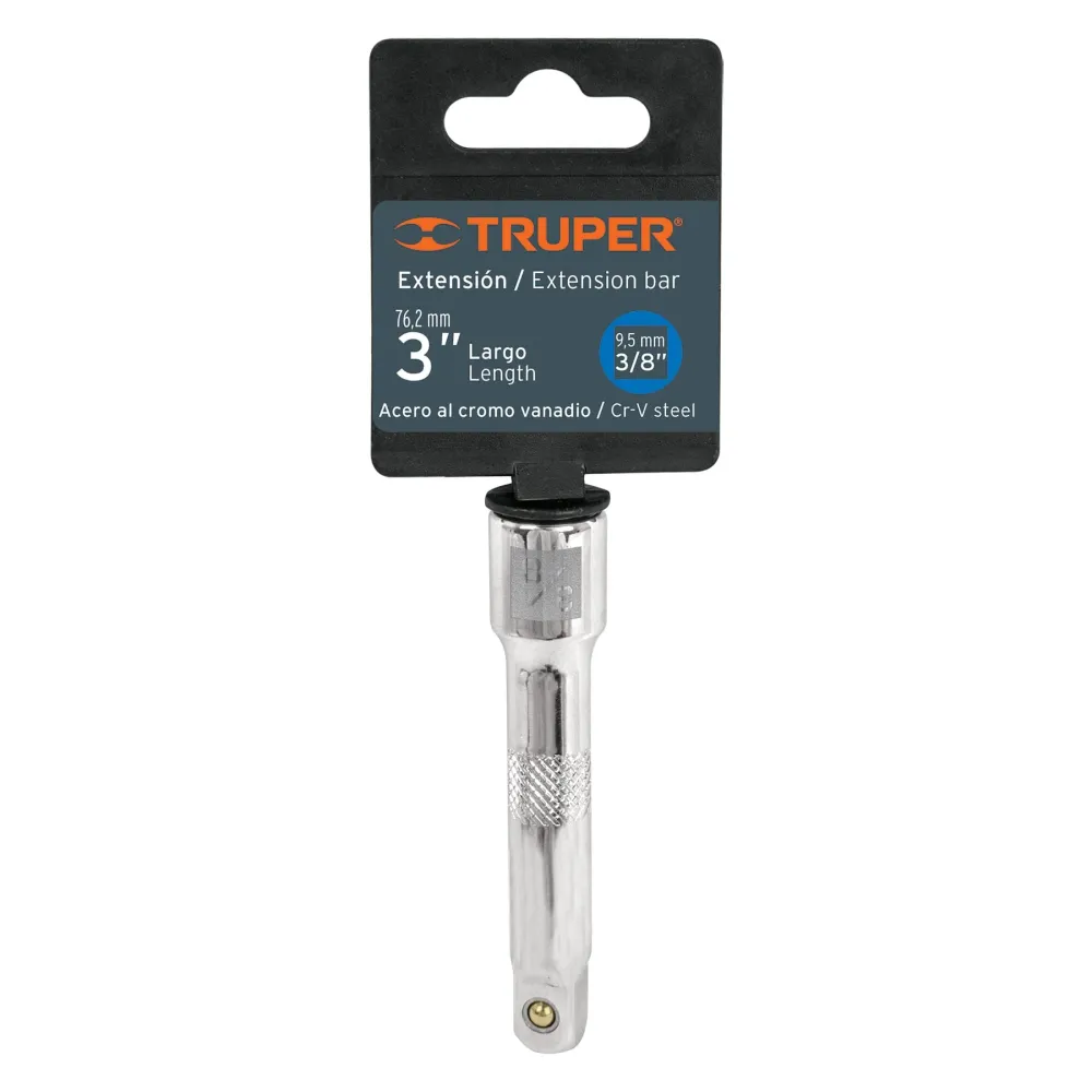 Extension para Matraca Cuadro 3/8" Truper Largo 3"