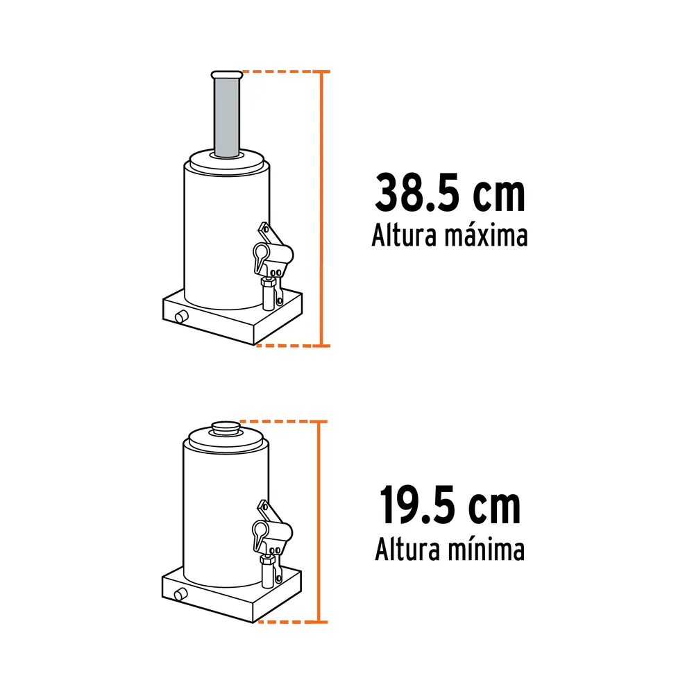 Gato Hidraulico de Botella Truper 4 Toneladas