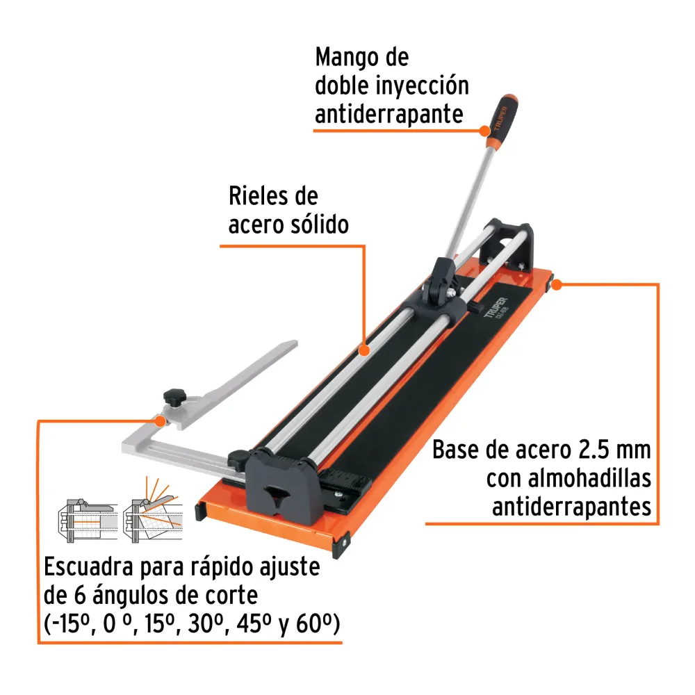 Cortador de Azulejo 24" (60 cm) con Baleros Truper Truper Industrial