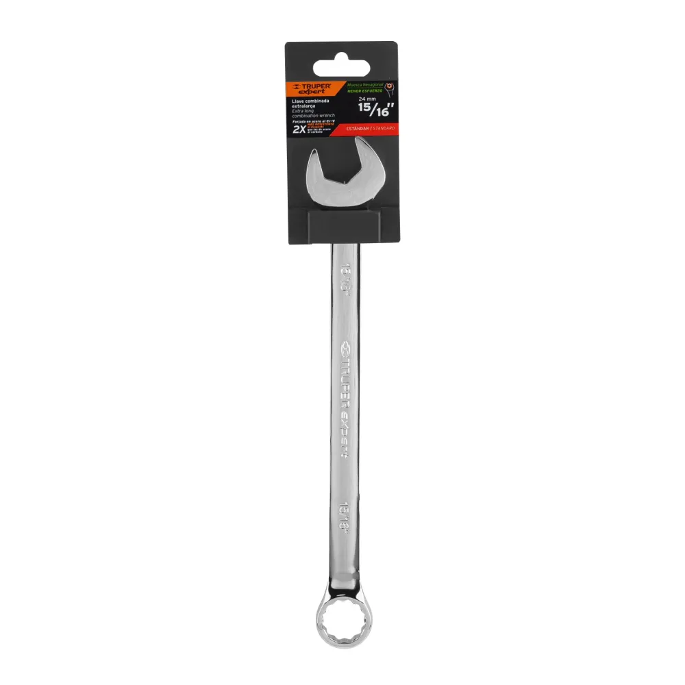 Llave Combinada Extralarga Estandar Truper Expert 15/16"