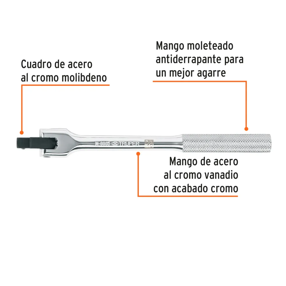 Mango Articulado Cuadro 3/8" Largo 7"1/2 Truper