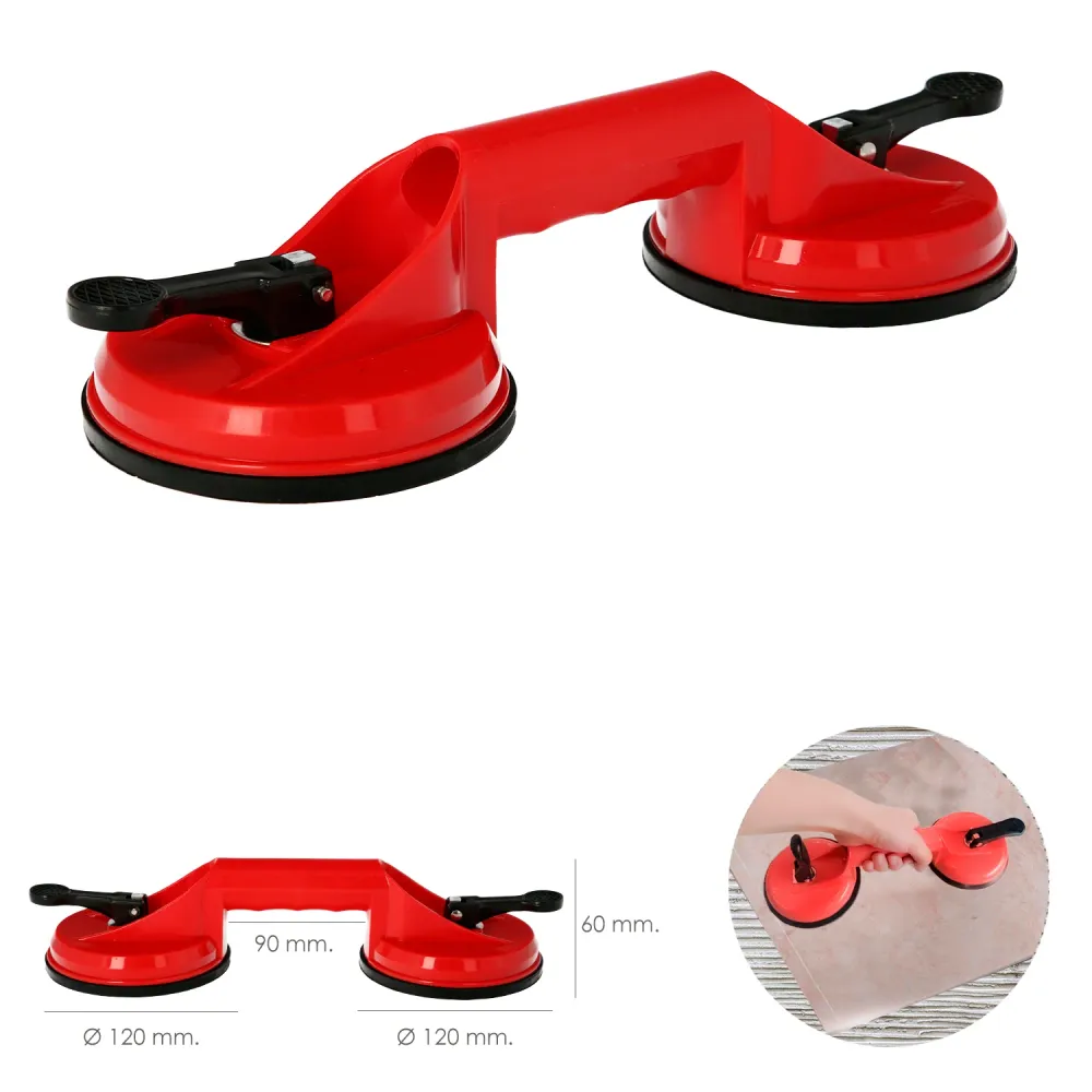 Ventosa dupla para ladrilhadores, 115 mm.