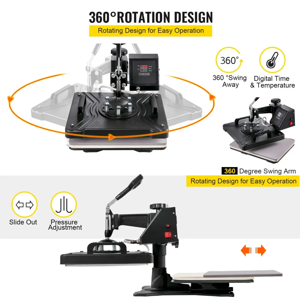 VEVOR 5 em 1 Prensa Térmica Digital e Cortadora Vinil 34"