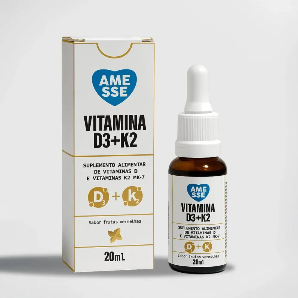 Vitamina D3+K2 Complexo Ósseo - Fórmula Avançada Amesse 20ml