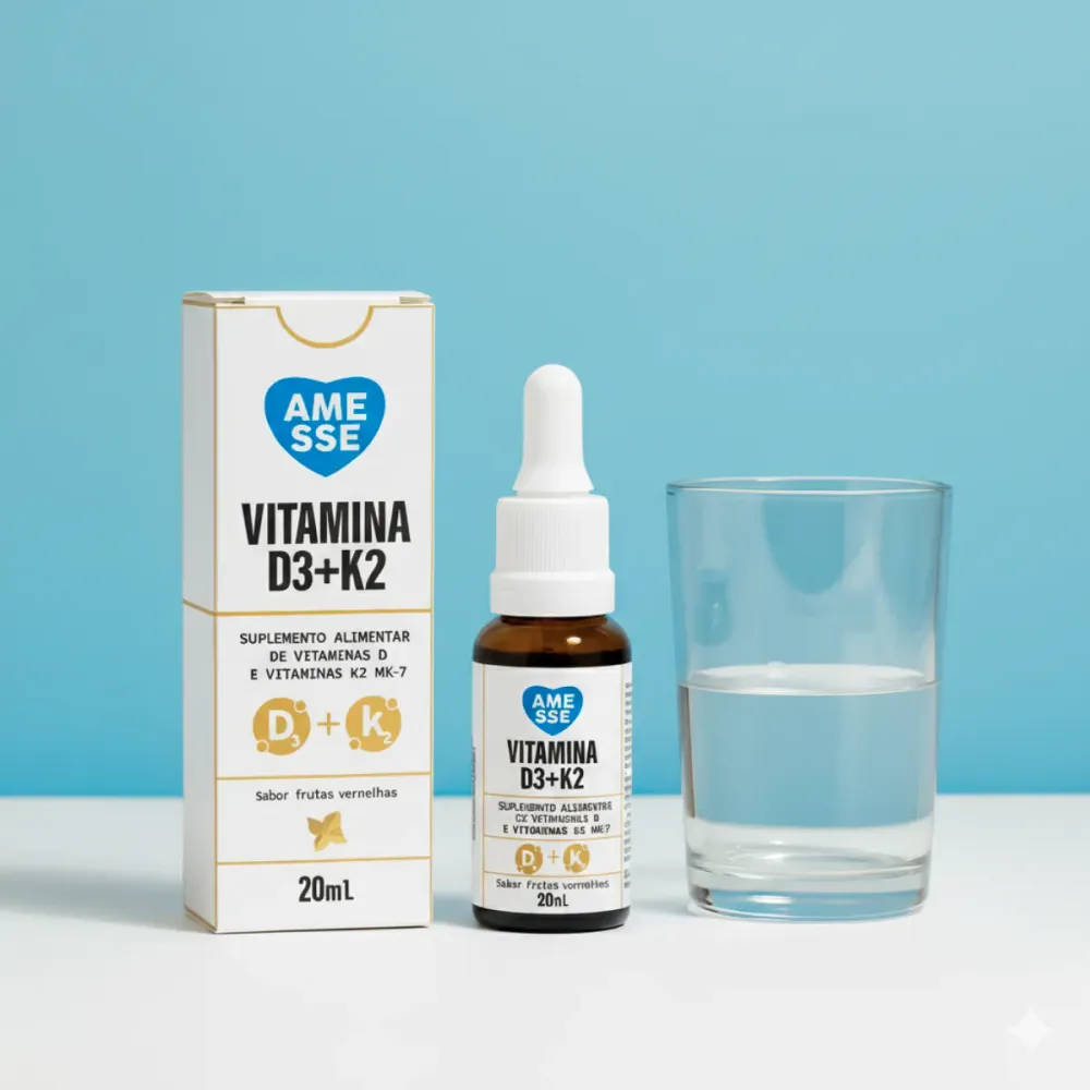 Vitamina D3+K2 Complexo Ósseo - Fórmula Avançada Amesse 20ml