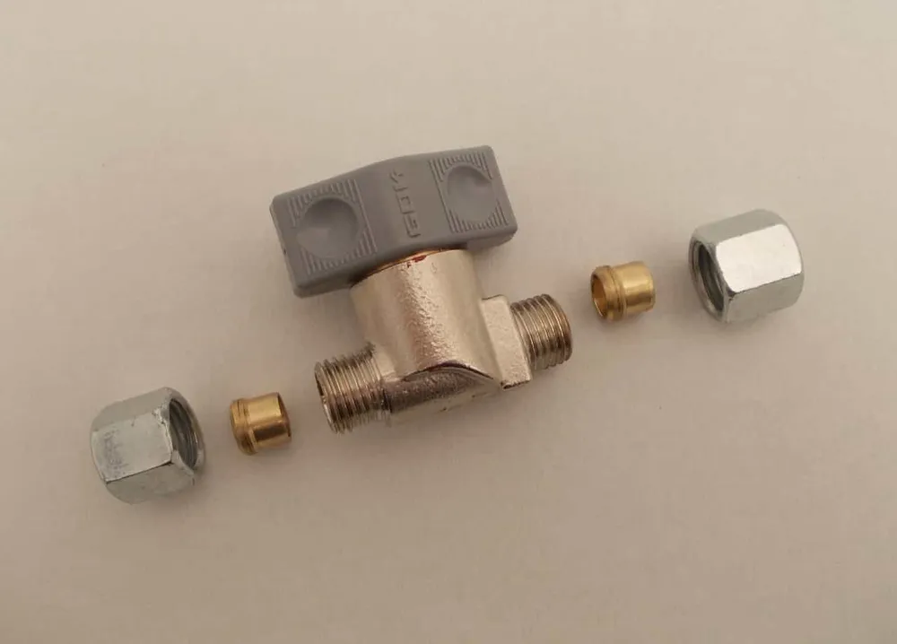 Válvula de corte 8mm para fogão óleo / inserto de aquecimento óleo Válvula de fecho rápido