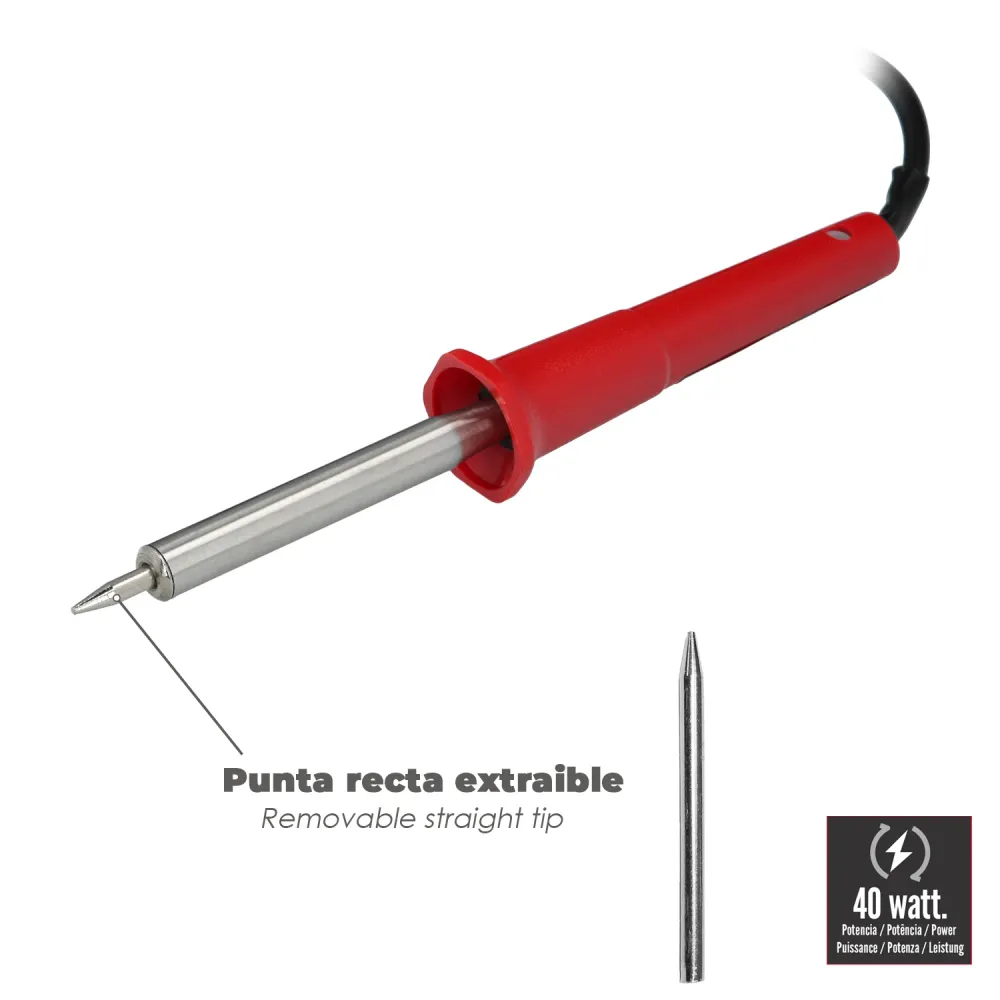 Ferro de solda de ponta reta Wolfpack de 40 watts