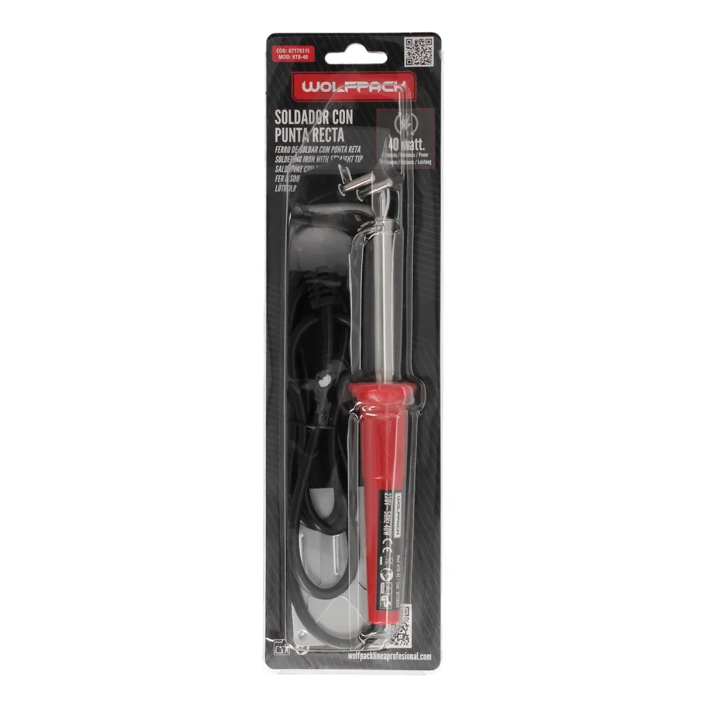Ferro de solda de ponta reta Wolfpack de 40 watts