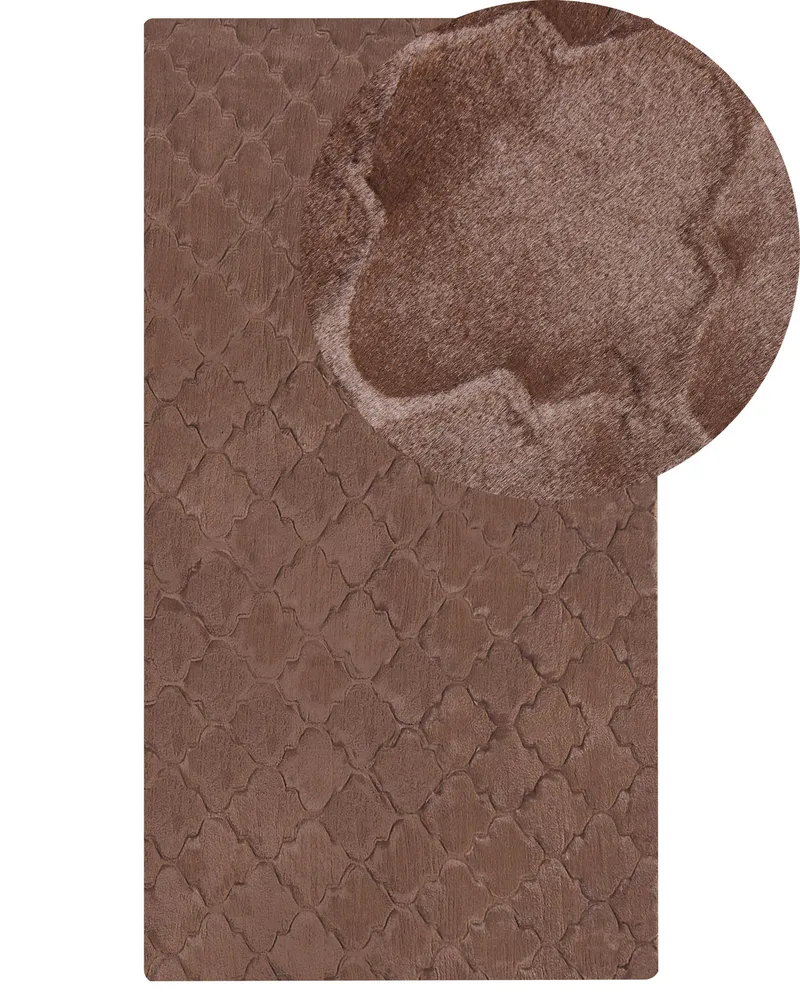 Faux Rabbit Fur Rug 80 x 150 cm Chocolate GHARO