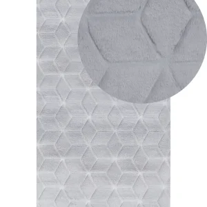Faux Rabbit Fur Rug 80 x 150 cm Grey THATTA