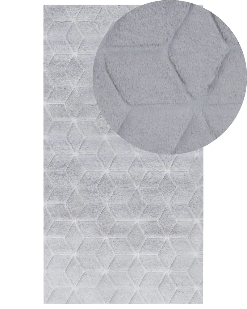 Faux Rabbit Fur Rug 80 x 150 cm Grey THATTA