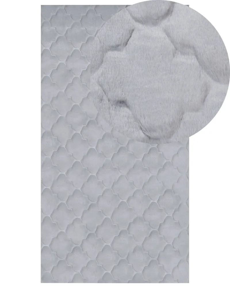 Faux Rabbit Fur Rug 80 x 150 cm Grey GHARO