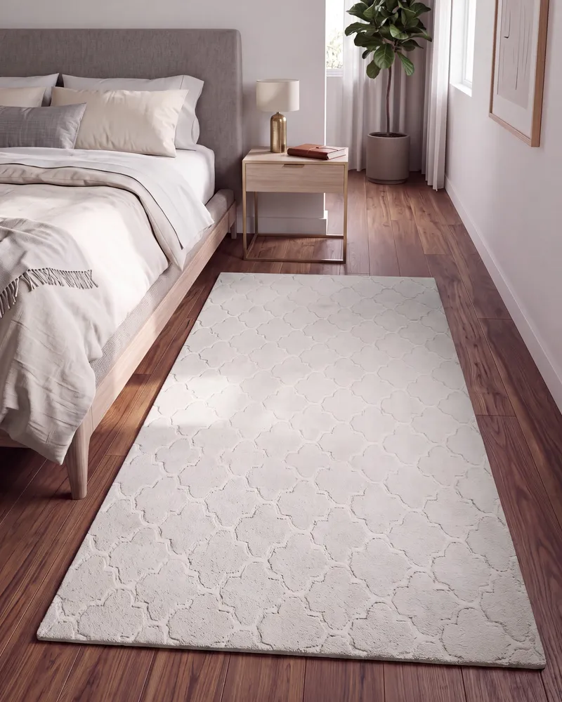 Faux Rabbit Fur Rug 80 x 150 cm Light Grey GHARO