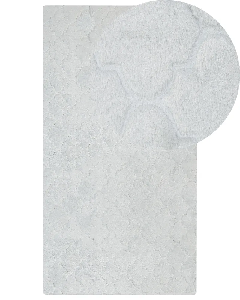 Faux Rabbit Fur Rug 80 x 150 cm Light Grey GHARO