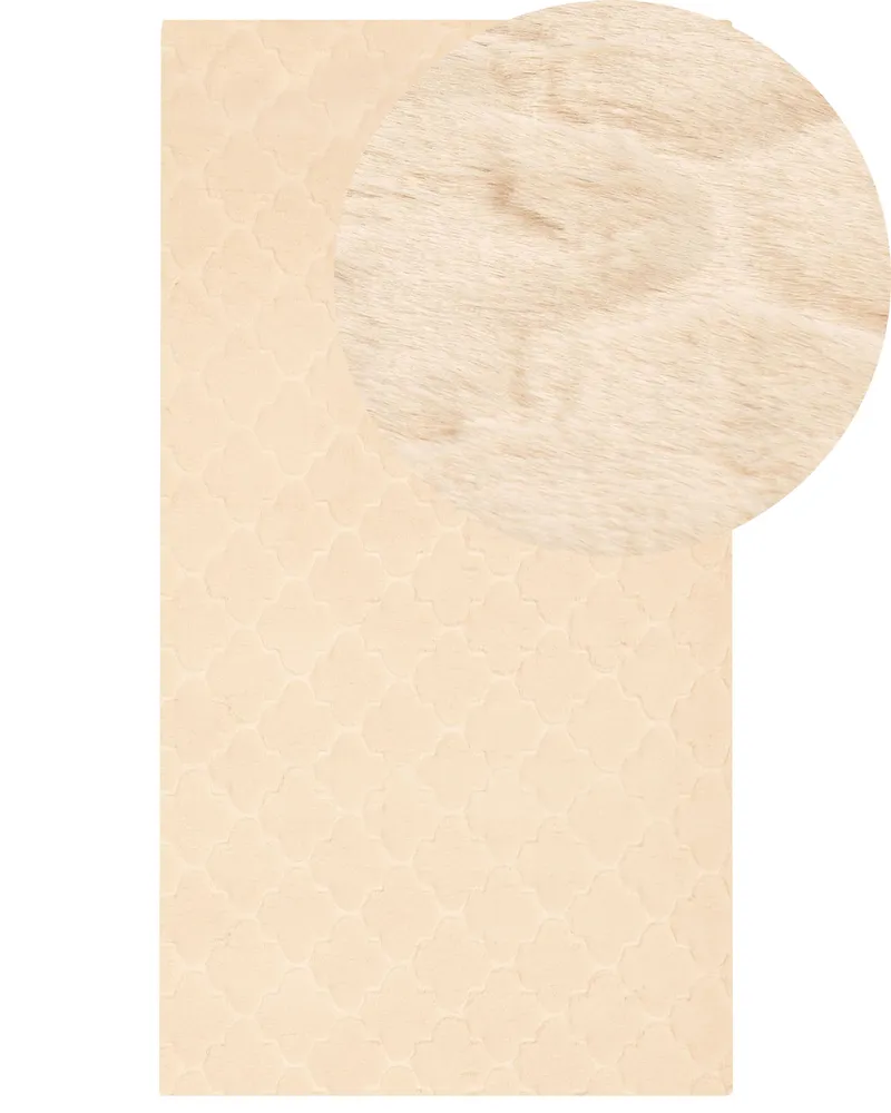 Faux Rabbit Fur Rug 80 x 150 cm Tom neutro GHARO