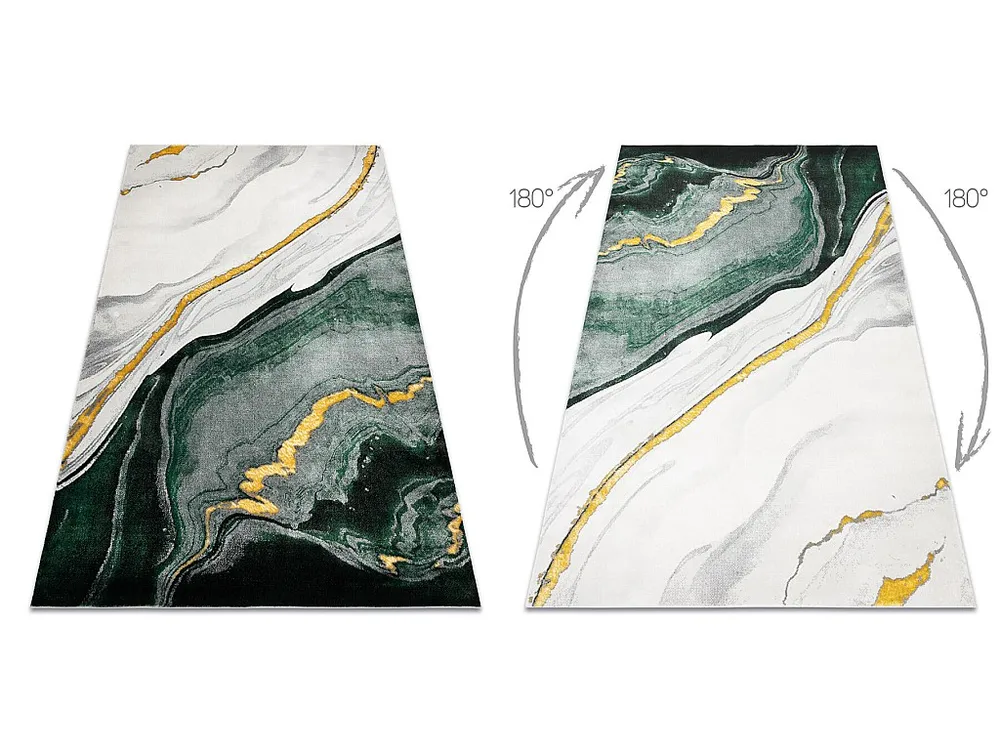 Tapete EMERALD exclusivo 1017 glamour, à moda mármore garrafa verde 80x150 cm
