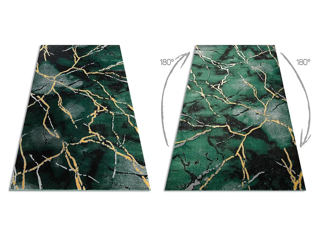 Tapete EMERALD exclusivo 1018 glamour, à moda mármore garrafa verde 160x220 cm