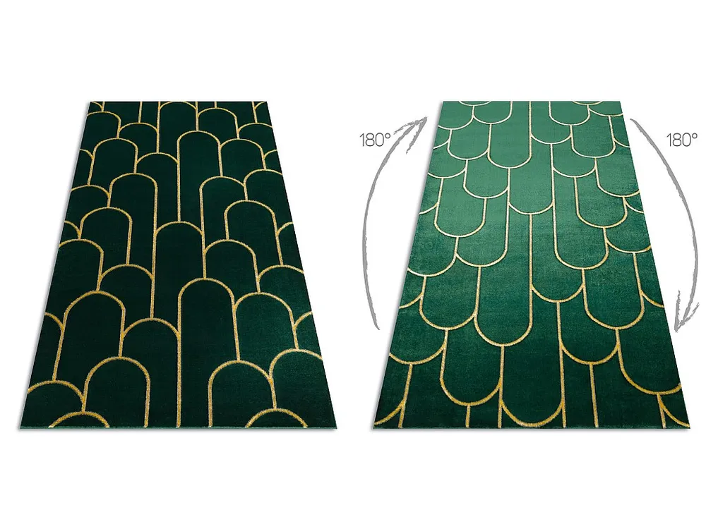 Tapete EMERALD exclusivo 1021 glamour, à moda art deco, garrafa verde 120x170 cm
