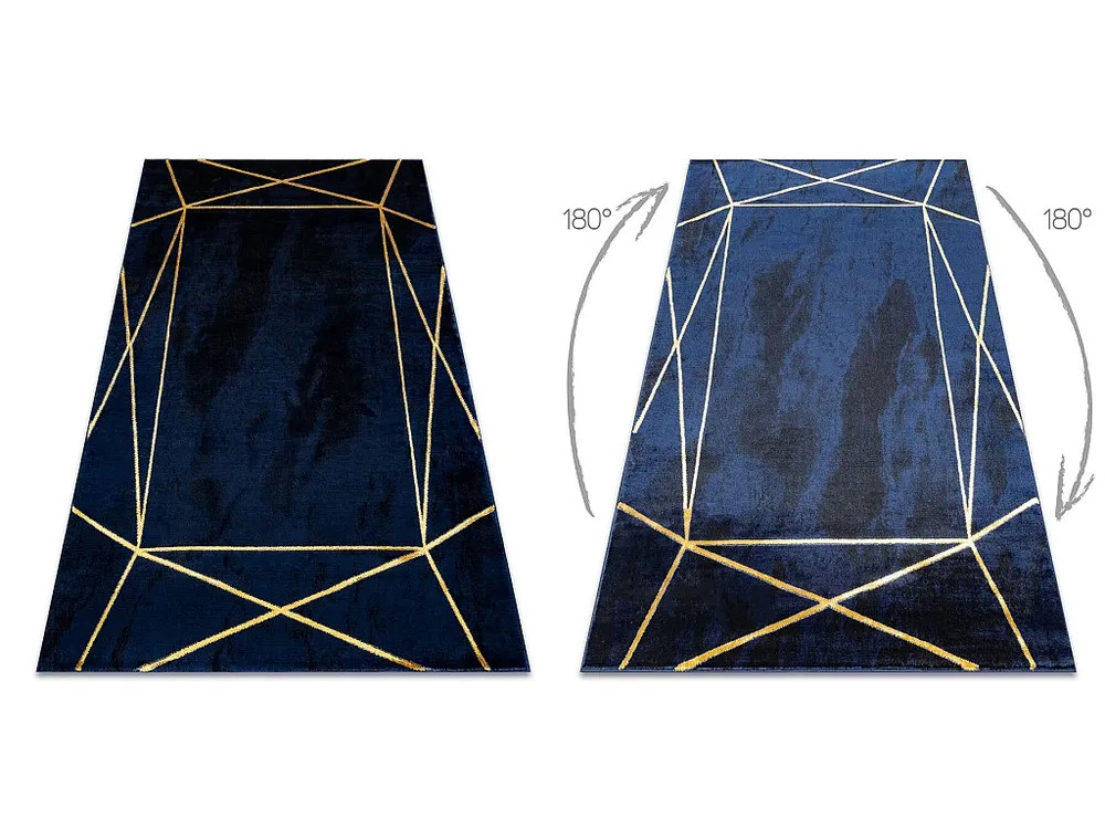 Tapete EMERALD exclusivo 1022 glamour, à moda geométrico azul sombrio 120x170 cm