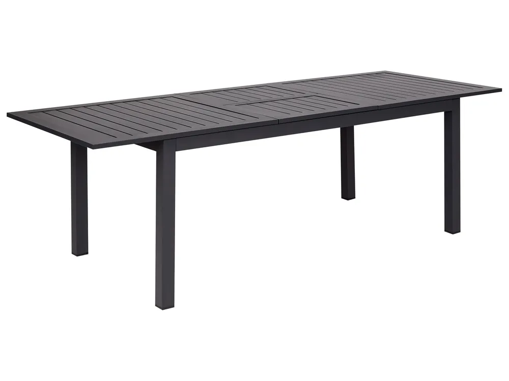 Extending Aluminium Garden Dining Table 180/240 x 90 cm Dark Grey SKALOMA